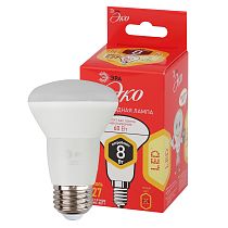 Лампа светодиодная ЭРА RED LINE ECO LED R63-8W-827-E27 8Вт рефлектор теплый белый свет Лампа светодиодная ЭРА RED LINE ECO LED R63-8W-827-E27 8Вт рефлектор теплый белый свет