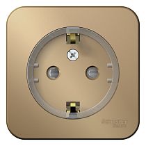 Blanca открытая установка с изолированной пластиной Титан Розетка с заземлением со шторками, (компакт) 16А Systeme Electric (Schneider Electric)