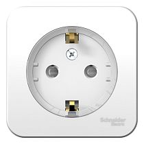 Blanca открытая установка с изолированной пластиной Белый Розетка с заземлением со шторками, (тонкая) 16А Systeme Electric (Schneider Electric)