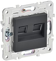 SKANDY Розетка компьютерная двойная RJ45 кат.5E SK-K03T титан IEK