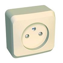 ЭТЮД открытая установка Кремовый Розетка одинарная без заземления со шторками Systeme Electric (Schneider Electric)