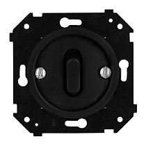 Выключатель одноклавишный проходной (скрытый монтаж), пластик, цвет Черный матовый (клавишный) Bironi