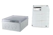 Коробка распаячная ОП 240х195х90мм, прозрач. крышка, IP44, кабельные ввода d28-3 шт., d37-2 шт., TDM Коробка распаячная ОП 240х195х90мм, прозрач. крышка, IP44, кабельные ввода d28-3 шт., d37-2 шт., TDM