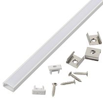 Профиль GAL-GLS-2000-7-16-W белый (2м профиль+2м рассеиватель+2 заглушки +4 скобы с шурупами)