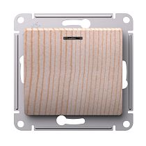 Glossa Сосна Выключатель 1-клавишный с подсветкой, сх.1а, 10АХ, механизм Systeme Electric (Schneider Electric)