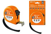 Рулетка, длина 7.5 м, стальная лента, ширина 25 мм, пластиковый корпус, "Гранит"  TDM