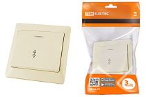Выключатель 1 кл. на 2 направления с подсветкой 10А сл. кость "Ильмень"    TDM