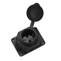 Розеточная колодка General GSB-16-1-G-IP44, 16А, 1 место, с заземлением, без выключателя, IP44