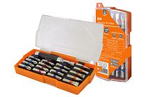 Набор бит №3,  17 бит: SL, PH, PZ, HEX, TORX, удлинитель, сталь CR-V, пластиковом держателе, «Алмаз» TDM