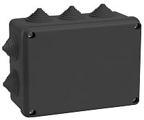 Коробка распаячная КМ41242 для открытой проводки 150х110х70мм IP55 10 гермовводов черная (RAL 9005)  IEK