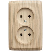 ЭТЮД открытая установка Сосна Розетка двойная угловая без заземления 16А 250B Systeme Electric (Schneider Electric)