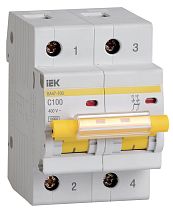 Автоматический выключатель двухполюсный C 100А 10кА ВА47-100  IEK