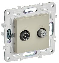 SKANDY Розетка двойная TV+SAT SK-A13B бежевый IEK