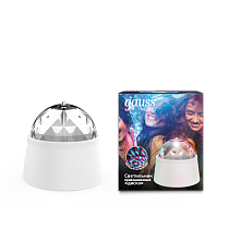 Светильник Gauss с фиксированной проекцией "диско", с кабелем электропитания и выключателем, 3Вт, белый