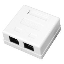 Розетка компьютерная внешняя, 2-порта UTP RJ-45 (8P-8C), CAT 5e REXANT Розетка компьютерная внешняя, 2-порта UTP RJ-45 (8P-8C), CAT 5e REXANT