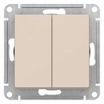 AtlasDesign Бежевый Переключатель 2-клавишный, перекрестный, 2 x сх. 7, 10АХ, механизм Systeme Electric (Schneider Electric)
