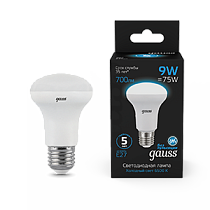 Лампа светодиодная Gauss R63 9Вт 700lm 6500K E27