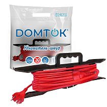 Удлинитель-шнур на рамке "DOMTOK" ПВС 2*1, 2,2кВт, б/з 30м