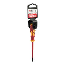 Отвертка Master SL2.5x80 мм 1000В EKF Basic Отвертка Master SL2.5x80 мм 1000В EKF Basic