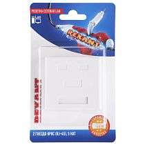 Розетка сетевая LAN, на стену, (2 гнездо 8Р8С (Rj-45), CAT 5e) REXANT Розетка сетевая LAN, на стену, (2 гнездо 8Р8С (Rj-45), CAT 5e) REXANT