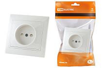 Розетка 2П с защ. шт. 10А 250В белая "Таймыр"  TDM