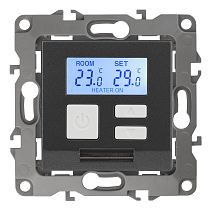 Терморегулятор для теплого пола _ отопления ЭРА 12 12-4111-12 электронный СУ 16А 230В графит