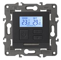 Терморегулятор для теплого пола  отопления ЭРА Elegance 14-4111-05 электронный скрытой установки  антрацит