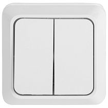 Выключатель 2-кл. открытой установки IP20 10А, белый "Альфа" General