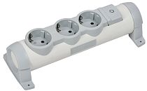 COMFORT Колодка для удлинителя с заземлением с выключателем К03В 3 места белый IEK