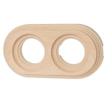 Рамка 2 постовая, накладной монтаж, дерево, цвет Натурель Bironi