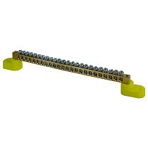 Шина нулевая TS-0609B 6х9 24 отв. на угловых изоляторах жел.  ЭНЕРГИЯ