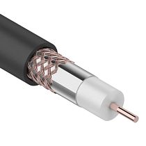 Кабель коаксиальный RG-6U+Cu, 75 Ом, Cu/Al/Cu, 64%, 100 м, черный OUTDOOR, REXANT