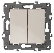 Выключатель ЭРА Elegance 14-1106-02 10А 250В слоновая кость двухклавишный проходной