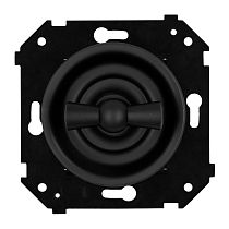 Выключатель одноклавишный проходной (скрытый монтаж), Черный матовый Bironi