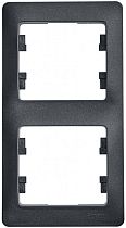 Glossa Антрацит Рамка 2 постовая, вертикальная Systeme Electric (Schneider Electric)