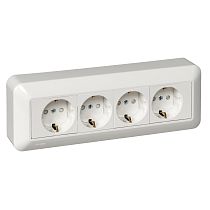 Четырехклавишная розетка Blanca открытой установки, белая, с монтажной пластиной, с заземлением и со шторками, 16А, Schneider Electric RA16-411M-BI (блистер, ПРИМА) Systeme Electric (Schneider Electric) Четырехклавишная розетка Blanca открытой установки, белая, с монтажной пластиной, с заземлением и со шторками, 16А, Schneider Electric RA16-411M-BI (блистер, ПРИМА) Systeme Electric (Schneider Electric)