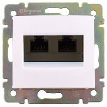VALENA DIY Розетка компьютерная двойная RJ45 категория 5Е UTP белый VALENA DIY Розетка компьютерная двойная RJ45 категория 5Е UTP белый