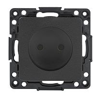 Стокгольм Механизм Розетки 1-местной б/з 10 А черный с защ. штор. EKF PROxima