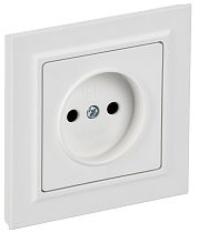 BRITE Розетка 1-местная без заземления без защитных шторок 10А в сборе РСР10-1-0-БрАБ арктический белый IEK