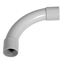 Соединитель угловой серый д32 (5шт/125шт уп/кор) Промрукав