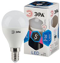 Лампа светодиодная ЭРА STD LED P45-5W-840-E14 шар нейтральный белый свет