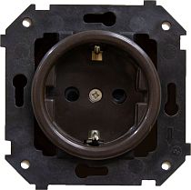 Механизм скрытого монтажа розетки,серия "ШЕДЕЛЬ",коричневый Bironi