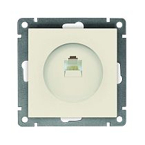 Розетка компьютерная одноместная UNIVERSAL серия "Афина", скрытой установки, 1А, RJ45, белая (еврослот)