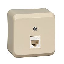 ЭТЮД открытая установка Кремовый Розетка компьютерная RJ45 кат.5E Systeme Electric (Schneider Electric)