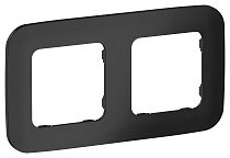 FLITE Рамка 2-местная РУ-2-А-ФлЧ черный IEK