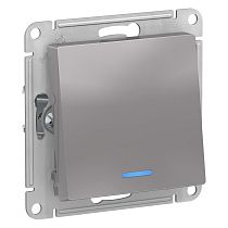 AtlasDesign Алюминий Переключатель 1-клавишный с подсветкой,сх.6а, 10АХ Systeme Electric (Schneider Electric)