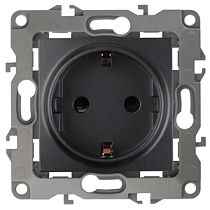 Розетка ЭРА 12 12-2001-05 16A 250В антрацит без механических лапок с заземлением