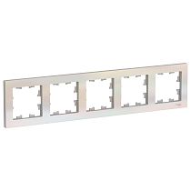 AtlasDesign Жемчуг Рамка 5 постовая , универсальная Systeme Electric (Schneider Electric)