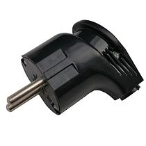 Вилка разборная General GRV-P-16-С-G-B-IP20, 16А, угловая, с/з, черная, IP20, 1/30/300