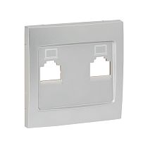 Валенсия лицевая панель розетки RJ-45 2-местная сталь EKF PROxima Валенсия лицевая панель розетки RJ-45 2-местная сталь EKF PROxima